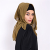 Women Muslim Chiffon Head Coverings Hijab Face-lift Solid Colors Headscarf Hat Islamic Scarf