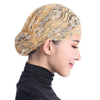 Women Muslim Head Coverings Shiny Lace Headscarf Hat Islamic Cap