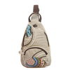 Women National Floral Linen Chest Pack Casual Outdoor Forest Crossbody Bag