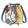 Women National Style Printing Casual Bucket Crossbody Bags Draw String Shoulder Bags