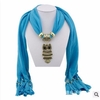 Women Necklace Scarves Owl Pendant Jewelry Tassels Scarf Shawl Wrap
