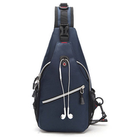 Women Newest Crossbody Bag Solid With Earphone Hole Chest Ba