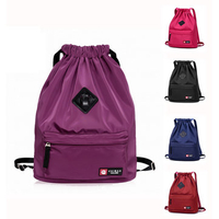 Women Nylon Bucket Bag Round Bag Backpack Outdoor Casual Shoulder Bag