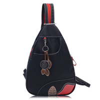 Women Nylon Multifunctional Flower Pendant Chest Bag Casual Shoulder Bag Backpack