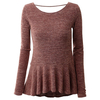 Women O-Neck Long Sleeve Backless Shirt