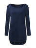 Women O-Neck Long Sleeve Side Zippers Knit Dress