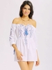 Women Off-Shoulder Geometrical Print Backless Half Sleeve Mini Dress