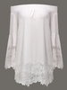 Women Off-shoulder Lace Stitching Long Sleeve T-shirt
