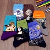 Women Oil Painting Cotton Socks Retro Harajuku Street Graffiti Personality Art Ankle Socks