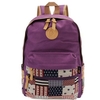 Women Outdoor Geometric Pattern Travel Canvas Backpack