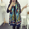 Women Patterns Linen Cotton Scaves Oversized Shawl Beach Tassel Beach Towel Scarf
