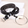 Women Pin Buckle Second Layer Leather Belt Ladies Big Ring Brief Jeans Dress Decoration Waist Belt