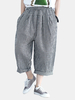 Women Plaid Elastic Waist Casual Wide Leg Harem Pants