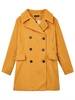 Women Plus Size Double Breasted Long Wool Lapel Coat