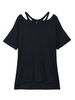 Women Plus Size Hollow Out Loose Shirt