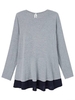 Women Plus Size Long Sleeve Patchwork Ruffles Tops