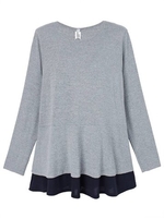 Women Plus Size Long Sleeve Patchwork Ruffles Tops