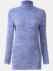 Women Plus Size Long Sleeve Turtleneck Stretch Cotton Tops