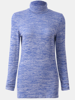Women Plus Size Long Sleeve Turtleneck Stretch Cotton Tops