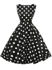 Women Polka Dots Printed Sleeveless Hepburn Style Dresses