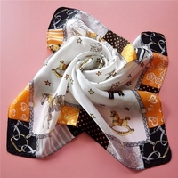 Women Printed Silk Small Square Facecloth Scarves Scarf