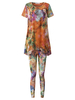 Women Printed Tops Capri Legging Yoga Tracksuits