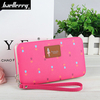 Women PU Clutches Bags Phone Wallet Flower Print Purse For Smartphone
