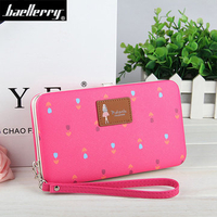Women PU Clutches Bags Phone Wallet Flower Print Purse For Smartphone