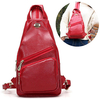 Women PU Crossbody Bag Zipper Chest Bag Casual Functional Dual Use Backpack