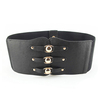 Women PU Elastic Band Rivets Wide Waistband Belt Coat Dress Decorating Waistband