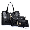 Women PU Embossing Three-piece Messenger Female Bag