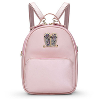 Women PU Imperial Crown Patchwork Backpack Schoolbag