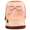 Women PU Lace Backpack Casual Bow Knot School Shoulder Bag
