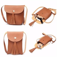 Women PU Leather 6inch Phone Bag Casual Shoulder Bags For iPhone Samsung Xiaomin Huawei Sony