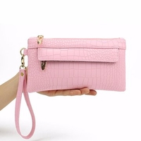 Women PU Leather Alligator Pattern 6 inch Phone Bag Wallet Purse
