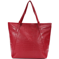 Women PU Leather Casual Handbags Crocodile Print Retro Shoulder Bags