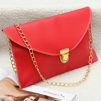 Women PU Leather Crossbody Bag Envelope Clutch Chain Shoulder Bag