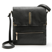 Women PU Leather Crossbody Bag Hardware Messenger Bag