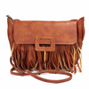 Women PU Leather Crossbody Bags Casual Tassel Mini Shoulder Bags