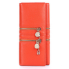 Women PU Leather Double Zipper Long Clutch Wallet
