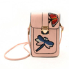 Women PU Leather Dragonfly Phone Bag Mini Crossbody Bag