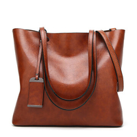 Women PU Leather Handbag Vintage Shoulder Bag Tote Bag