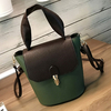 Women PU Leather Hitcolor Bucket Bag Crossbody Bag Phone Bag