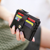 Women PU Leather Pure Color Multi-slots Card Holder Coins Bag