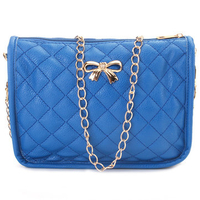Women PU Leather Quilted Crossbody Bags Vintage Bowknot Shoulder Bags