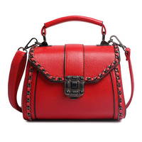 Women PU Leather Rivet Crossbody Bag Retro Shoulder Bag
