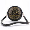 Women PU Leather Round Crossbody Bags Casual Clock Print Shoulder Bags