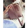 Women PU Leather Solid Bucket Bag Crossbody Bag Shoulder Bag