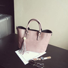Women PU Leather Tassel Handbag Shoulder Bag Leisure 2PCS Tote Bag