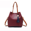Women PU Leather Vintage Tassel Bottle Bag Shoulder Bag Street Shooting Bag